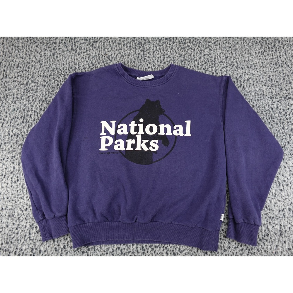 Parks Project Sweatshirt Unisex‎ Medium Purple National Parks Bear Graphic